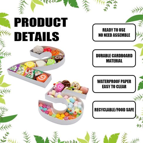 Fillable Cardboard Tray Number Paper Mache Box for Charcuterie, Chocolate, Candy, 12 inches, Party Decorations (25 Shape) in Saudi Arabia
