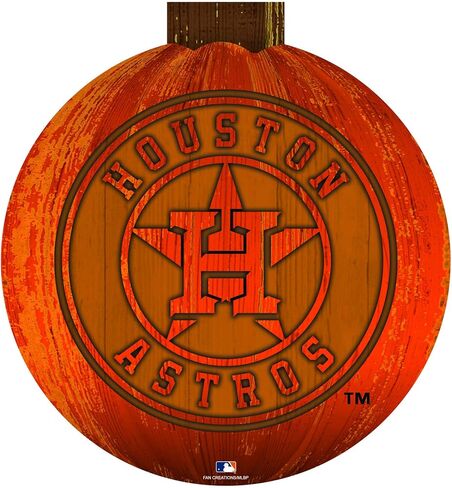 MLB Houston Astros Unisex Houston Astros 12 in. Halloween Pumpkin Sign, Team Color, 12 inch in Saudi Arabia