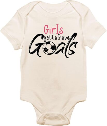 TeeNow - Girls/Guys gotta have Goals! - Soccer Sports Baby/Infant Bodysuit, Boy/Girl Unisex, Short Sleeve in Saudi Arabia
