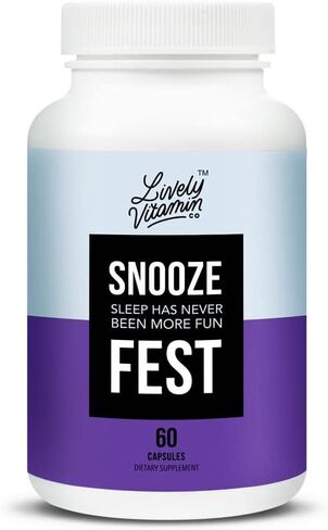 Snooze Fest - Full REM Cycles - Balanced Sleep - Relax Body & Mind - Rest & Recovery - Melatonin - GABA - Chamomile - Tryptophan - Valerian Root - Lemon Balm - Poppy - 60 Count in Saudi Arabia