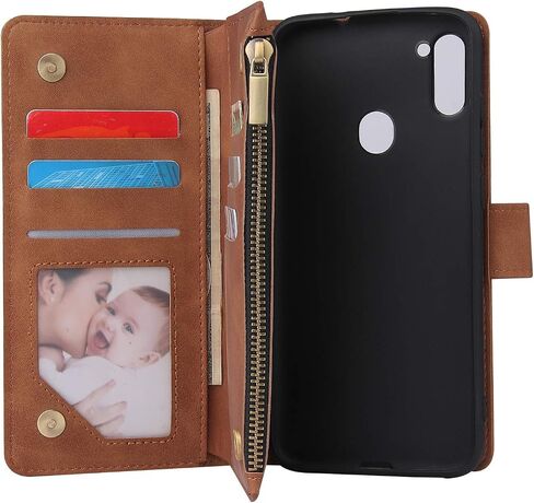 Asuwish Compatible with Samsung Galaxy A11 Wallet Case Tempered Glass Screen Protector and Leather Flip Cover Card Holder Stand Cell Accessories Phone Cases for Glaxay A 11 Gaxaly 11A Women Men Blue in Kuwait