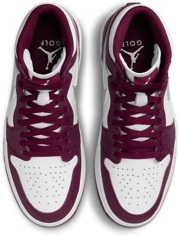 NIKE Air Jordan I High G Men's Golf Shoes (DQ0660-103, White/Bordeaux/Metallic Silver) Size 9 in Saudi Arabia