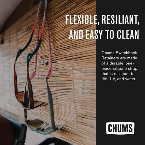 Chums Switchback Eyewear Retainer - Lightweight Silicone Sunglasses Strap (Black),12308100 in Saudi Arabia
