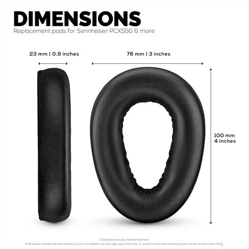 وسائد أذن بديلة لسماعات Sennheiser PXC480، PXC550، PXC 550-II، MB660 UC، MB 660 MC، وسائد جلدية ناعمة من البولي يوريثان، تركيب سهل وسريع، من Brainwavz (أسود) in Saudi Arabia
