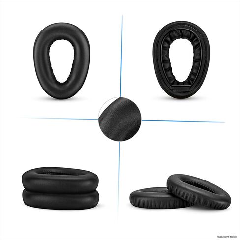 وسائد أذن بديلة لسماعات Sennheiser PXC480، PXC550، PXC 550-II، MB660 UC، MB 660 MC، وسائد جلدية ناعمة من البولي يوريثان، تركيب سهل وسريع، من Brainwavz (أسود) in Saudi Arabia