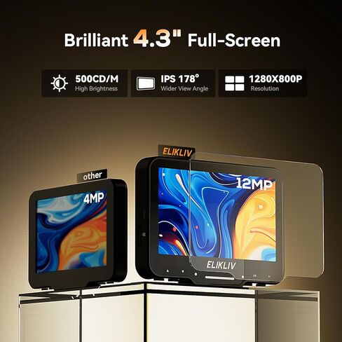 مجهر العملة Elikliv EDM4 Max، مجهر رقمي LCD 4.3 بوصة 1000x، مكبر للعملات المعدنية مع 8 مصابيح LED قابلة للتعديل، مجهر للعملات المعدنية مع شاشة، عرض الكمبيوتر الشخصي مع Windows/Mac، بطاقة SD سعة 32 جيجابايت متضمنة in Kuwait