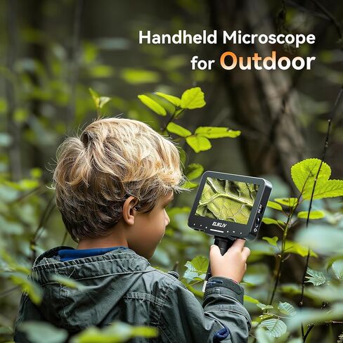 مجهر العملة Elikliv EDM4 Max، مجهر رقمي LCD 4.3 بوصة 1000x، مكبر للعملات المعدنية مع 8 مصابيح LED قابلة للتعديل، مجهر للعملات المعدنية مع شاشة، عرض الكمبيوتر الشخصي مع Windows/Mac، بطاقة SD سعة 32 جيجابايت متضمنة in Kuwait