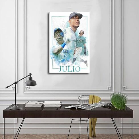 Julio Rodríguez 3 Pieces Unframed Print Art (8x12 Inch) Canvas Poster Sports Wall Decor Sports Poster Office Decor Gift in Saudi Arabia