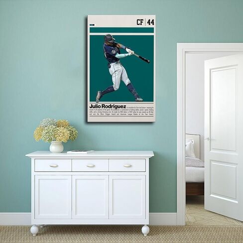 Julio Rodríguez 3 Pieces Unframed Print Art (8x12 Inch) Canvas Poster Sports Wall Decor Sports Poster Office Decor Gift in Saudi Arabia
