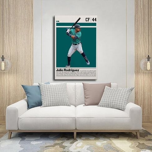 Julio Rodríguez 3 Pieces Unframed Print Art (8x12 Inch) Canvas Poster Sports Wall Decor Sports Poster Office Decor Gift in Saudi Arabia