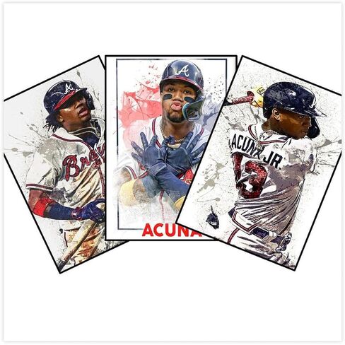 Julio Rodríguez 3 Pieces Unframed Print Art (8x12 Inch) Canvas Poster Sports Wall Decor Sports Poster Office Decor Gift in Saudi Arabia