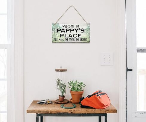 Vintage Style Sign, Welcome to Big Daddy's Place The Man, The Myth, The Legend. Hanging Wood Sign Home Decorative, Printed Wood Wall Art Sign, Father’s Day Gift for Grandpa 12x6 inch in Kuwait