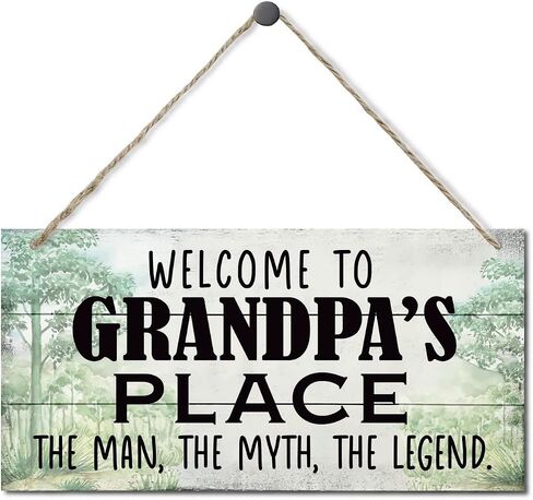 Vintage Style Sign, Welcome to Big Daddy's Place The Man, The Myth, The Legend. Hanging Wood Sign Home Decorative, Printed Wood Wall Art Sign, Father’s Day Gift for Grandpa 12x6 inch in Kuwait