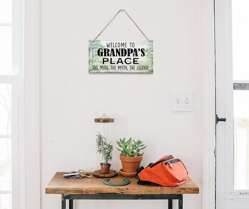 Vintage Style Sign, Welcome to Big Daddy's Place The Man, The Myth, The Legend. Hanging Wood Sign Home Decorative, Printed Wood Wall Art Sign, Father’s Day Gift for Grandpa 12x6 inch in Kuwait