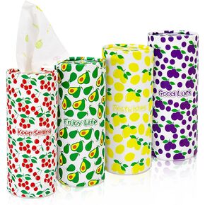 Car Tissues with 30% Lotion, 4 Packs Car Tissue Holder with Tissues, 3-Ply Soft Facial Tissues for Baby, Kids, Women, 40 Tissues per Box, Tissues Box with Facial Tissues for Kitchen, Bathroom