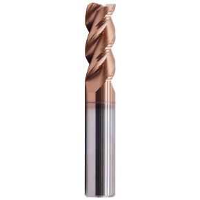 BestParts High Performance Solid Carbide End Mill for Aluminum - ZRN Coated, 45 Degree Helix, 3 Flute, 1/2" Cutting Diameter, 1/2" Shank Diameter, 1-1/4" Length of Cut, 3" Overall Length