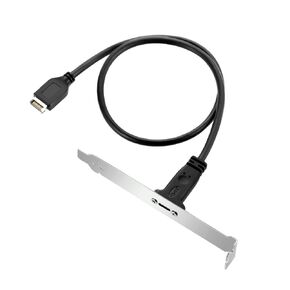 xiwai USB 3.2 Extension Data Cable 20Gbps, IDC Type-E 20Pin to USB-C Type-C Female Front Panel Header Adapter Cord 1.6FT, Flexible Flat FPC Design, Support SSD HDD, Phone, Tablet