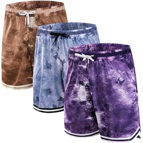 2/3 Pack Basketball Shorts with Zipper Pockets for Men,Active Athletic Shorts