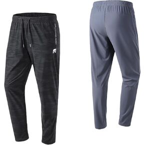 Mens Jogging Pants with Pockets Tapered Joggers for Men Athletic Pants for Workout 2 Pack