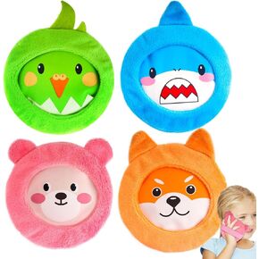 NEWGO Kids Ice Pack for Boo Boos, 4 Pack Hot Cold Packs with Cute Plush Sleeves, Toddler Ice Pack for Kids Injuries, Headache, Wisdom Teeth, Pain Relief
