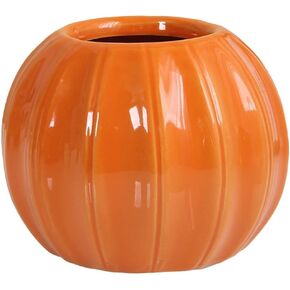 LOGOFUN Pumpkin Vase Ceramic Pumpkin Planter Pumpkin Shaped Dried Flower Vases for Thanksgiving Fall Autumn Harvest Decor - Orange in Saudi Arabia