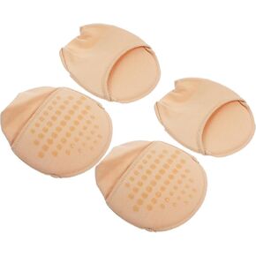 2 Pair Toe Topper Socks Ball of Foot Cushion Socks Seamless Half Forefoot Socks with Padding Toe Cover Liner Half Socks Non- Slip Non- Skid Bottom Forefoot Pads