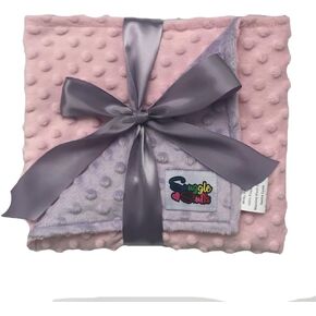 Reversible Unisex Children's Soft Baby Blanket Minky Dot (Choose Color) (Pink/Cream)