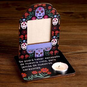 Tioncy Dia De Los Muertos خشبي صغير مذبح يوم الموتى شمعة تغيير ضياء دي لوس مورتوس صورة تغيير الجمجمة إطار الصورة Ofrenda منضدية عدة Mini Ofrenda عيد الهالوين ديوالي الديكور in Kuwait