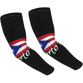 Cute Puerto Rico Flag Arm Sleeves for Women Men Sports Cooling Sun Sleeve for Traveling Hiking Cycling