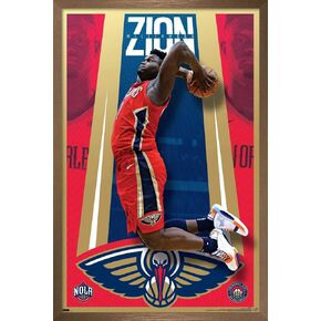 Trends International NBA New Orleans Pelicans-Zion Williamson 20 Wall Poster, 22.375" x 34", Bronze Framed Version