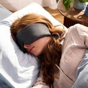 Bearaby Weighted Eye Mask for Sleeping - Weighted Sleep Mask - Sleep Mask for Side Sleepers - Soothing, Light Blocking Sleep Mask - Asteroid Grey