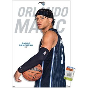 Trends International NBA Orlando Magic - Paolo Banchero Feature Series 23 Wall Poster, 22.37" x 34.00", Poster & Push Pin Bundle