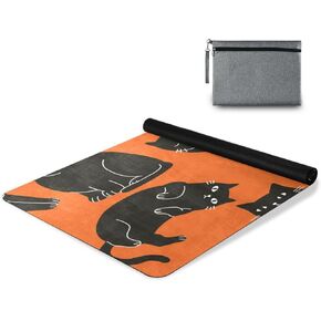 Black Cat Yoga Mat for Home Workout Fitness Mat for Women Non Slip Exercise Mats with Storage Bag