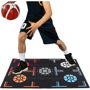 Topyond Basketball Training Mat, Non Slip, Silent Agility Footstep Training Mat, 76x106.7x0.2cm,Basketball Dribble Trainer Improve Dribbling Skills for All Ages