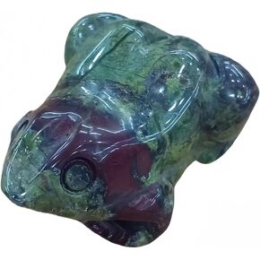 2" Dragon Blood Stone Frog Figurine,Natural Stone Animal Sculptures for Home Decoration
