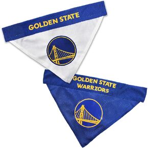 Pets First NBA Golden State Warriors Reversible Bandana Size XX-Large for Dogs & Cats. 2 Sided Sports Bandana, Premium Embroidery Team Logo, Many NBA Teams Available