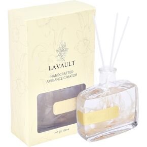 Reed Diffusers for Home - Greenwhite Ornaments - 100% Natural Materials - Long-Lasting Fragrance - Relaxing Atmosphere, Easy-to-Use & Eco-Friendly, Reusable Glass Bottle Flourish Tea Aroma