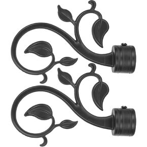 Cabilock 2pcs Curtain Rod Decorative Head Home Decor Black Out Curtains Window Curtains Decorative Curtain Rod Finials Leaf Drape Rod Finals Home Accessories Curtain Rail End Plugs Country