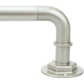 Curtain Rods for Windows 16 to 45 Inches Adjustable Blackout Wrap Around 1 Inch Diameter Curtain Rod, Black