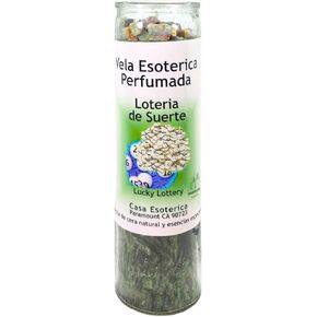 Lucky Lottery-Palm Wax Spiritual Intention Spell Candle-[Green] | Vela CASA ESOTERICA PERFUMADA- (Loteria DE Suerte)