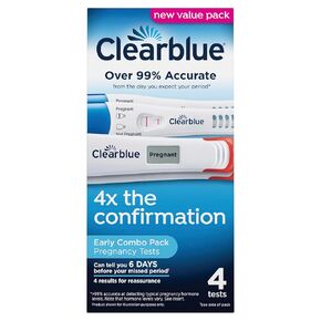 Clearblue Early Pregnancy Test Kit, at-Home Pregnancy Test Kit for Women, hCG Hormone Pregnancy Tests with Easy-to-Read Results, 4 Tests