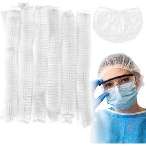 50pcs Hair Nets for Food Service Workers Women 21inch Disposable Bouffant Caps，Disposable Hair Net for Men Soft Fluffy Hairnets for Foodservice Elastic Head Cover Cooking，Kitchen in Saudi Arabia