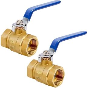 3/4" NPT 2PCS Full Port Forged Brass Ball Valve, Full Port Heavy Duty Brass Ball Valve Shut Off Switch for Water and Oil