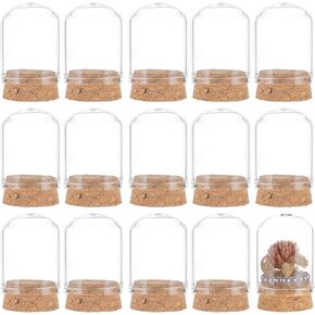 BENECREAT 30 Pack 15ml Glass Jars Bottles, Glass Display Cloche Dome Decoration Bottles 1.5x1.1" with Cork Stoppers for Party Favors, Arts Projects, Home Decoration