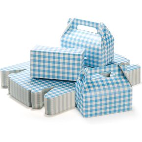 Goaste 50 Pack Gable Treat Boxes, Party Favor Goodies Box, Cardboard Candy Cake Gift Box with Handle, Present Snake Goody Bag for Christmas Halloween Birthday Baby Shower Wedding, 6 x 3.5 x 3.5 Inch