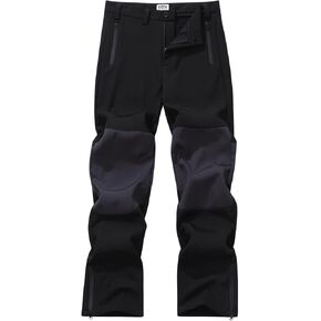 Winter Snow Pants for Men, Waterproof Fleece Lined Zipper Bottom Leg Snowboard Ski Pants for Outdoor Hiking Camping