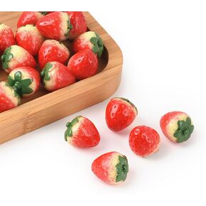 20PCS Artificial Strawberry Resin Simulation Strawberry Mini Strawberry for Home House Grocery Photography Party Decoration