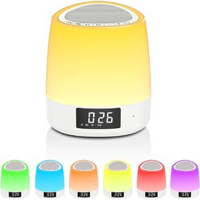 White Noise Sound Machine with 34 Sleep Sounds 8 Colors Night Light, Battery Powered Integrated Alarm Clock Bluetooth Function Sleep Timer, White Noise Machine for Sleeping Adults Baby White