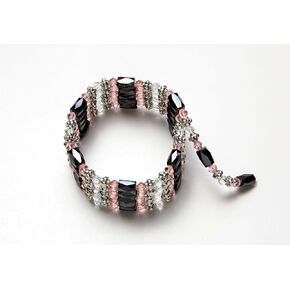 Light Pink Crystal Magnetic Hematite Stretch Wellness Wrap 36"