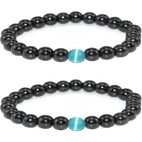 Todenb خلخال سبج أسود مضاد للتورم، قطعتين خلخال سبج أسود تورم، سوار مطرز سبج للرجال/النساء in Kuwait